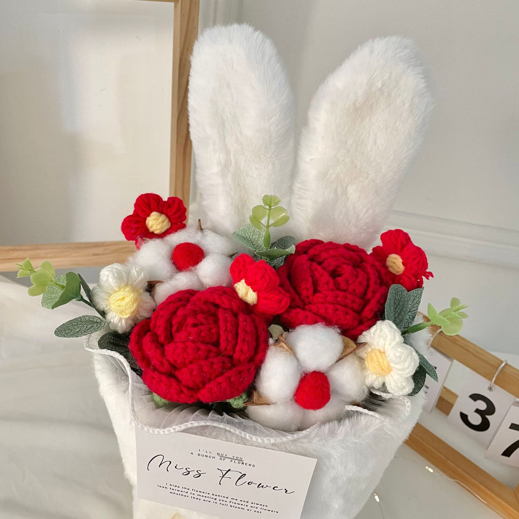 Rabbit Ears Bouquet Knitted Flower Doll Gift
